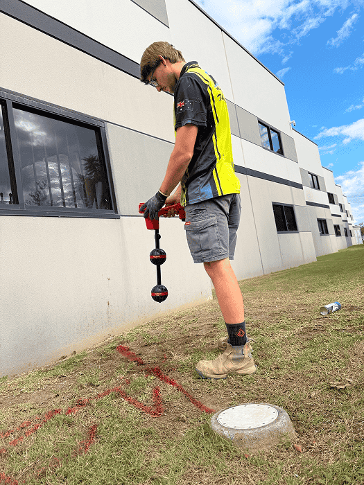 Pipe relining and locating equipment on site