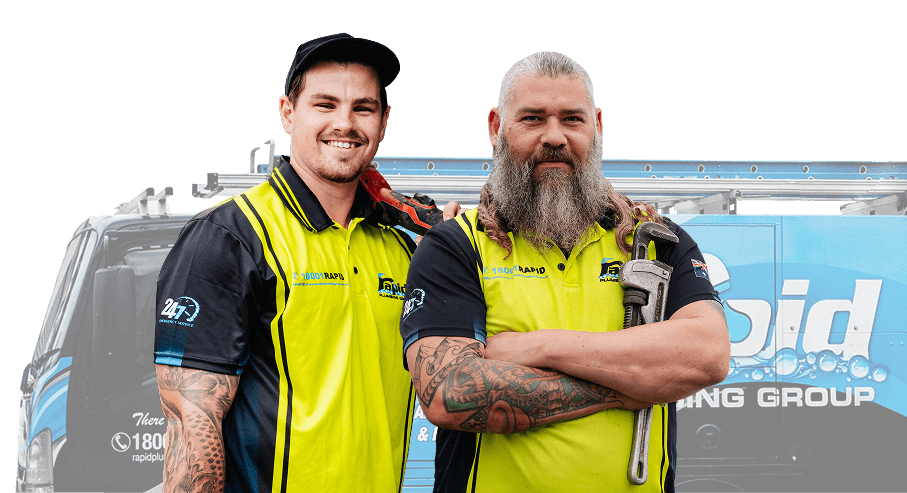 Rapid Plumbing Group staff with credentials