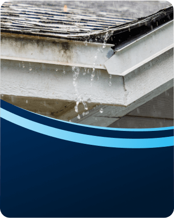 Overflowing gutter on a Sydney home being assessed for repair